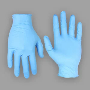 guantes desechables de nitrilo azul